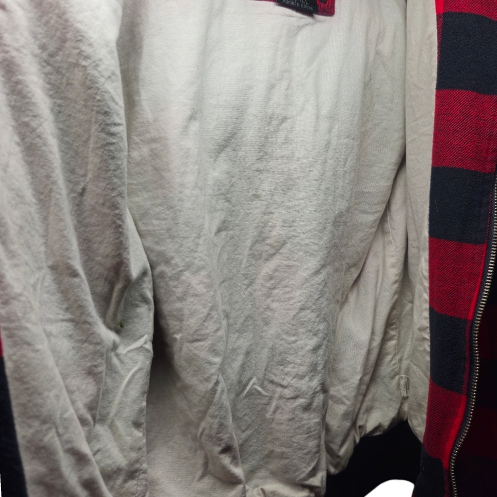 FOX Racing Girls Size Small Red and Black Plaid Faux Sheerling Jacket. - Picture 8 of 10